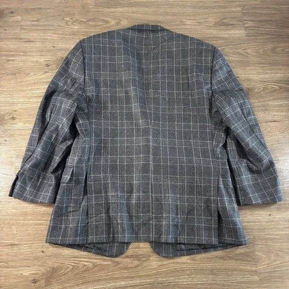 Baroni Couture Blazer Super 150's Wool Lanificio di Pray Grey Plaid 52R